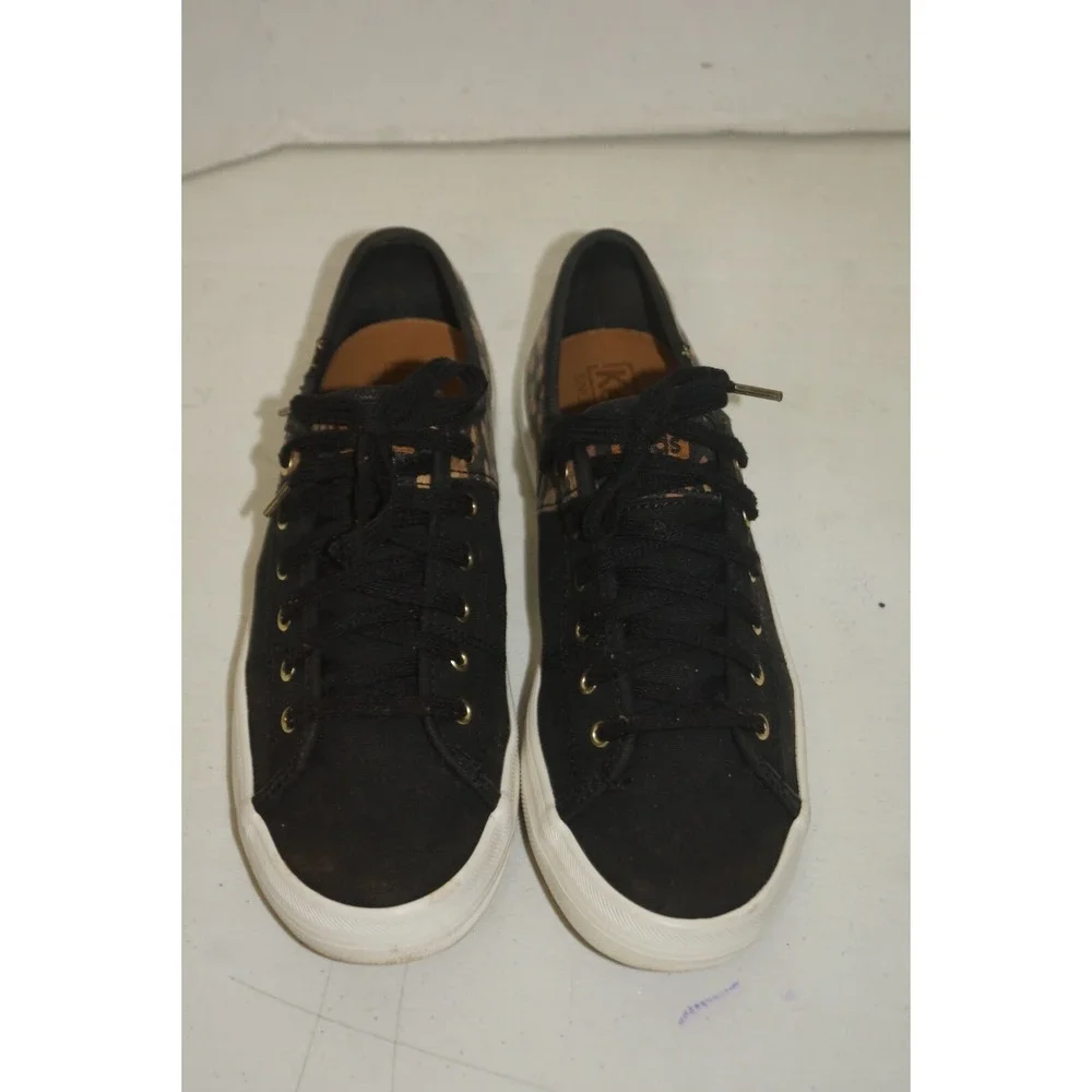 Keds Kickstart Women's Size 7.5 Shoes Black Leopard Print Low Top Sneaker